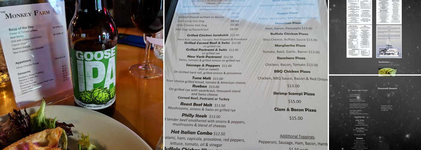 Monkey Farm Menu