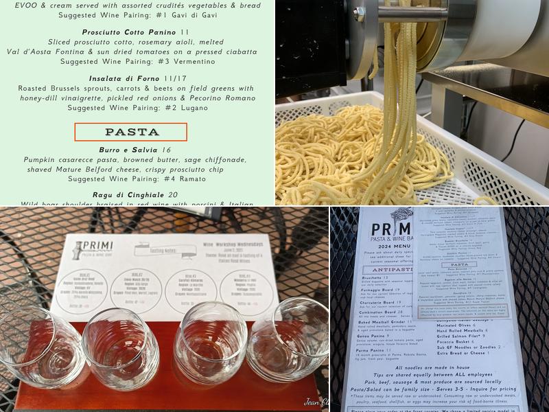 PRIMI Pasta & Wine Bar Menu