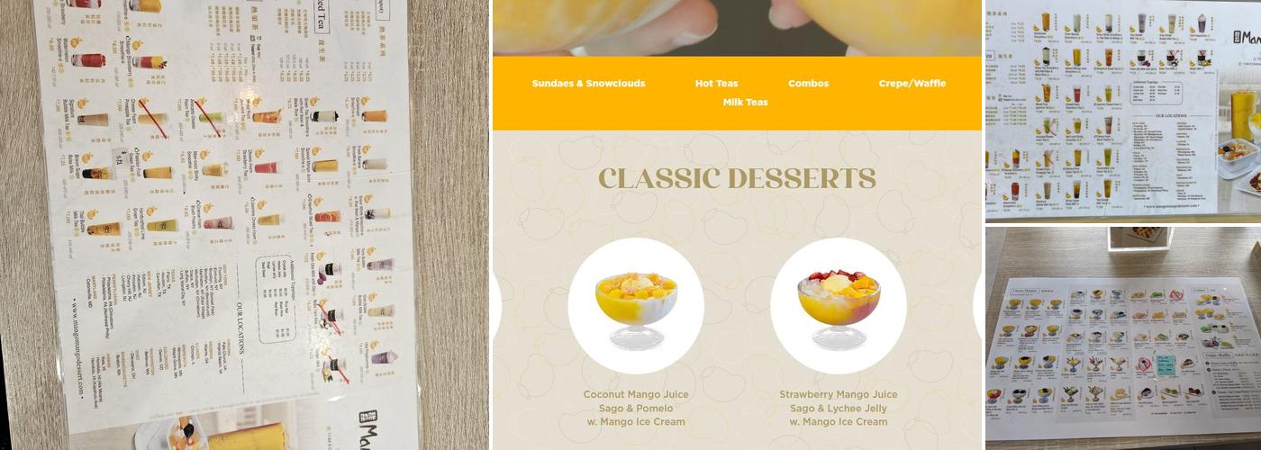 Mango Mango Desserts Menu