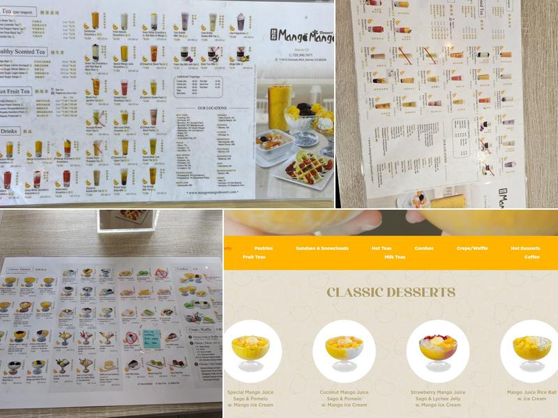 Mango Mango Desserts Menu