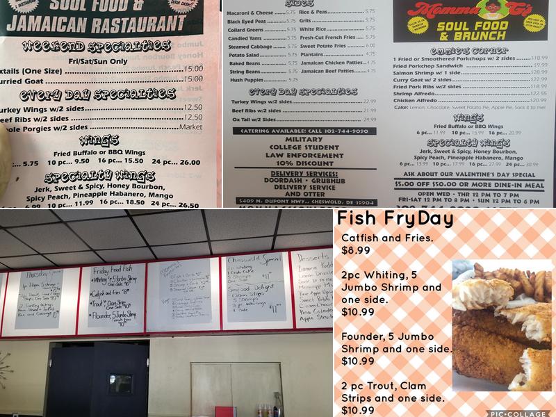 Momma G's Soul Food & Brunch Menu