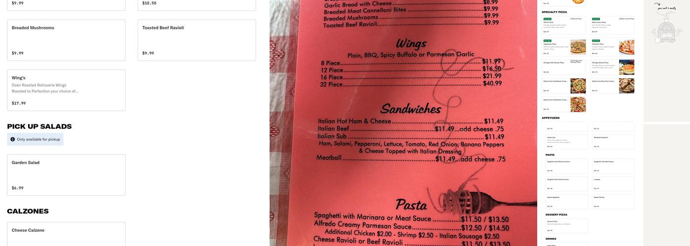 Tower Square Pizza Menu