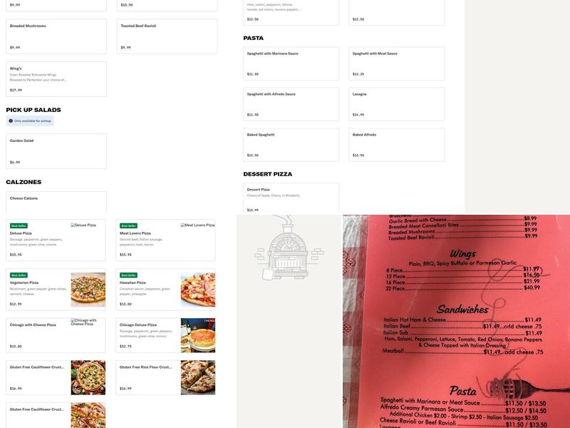 Tower Square Pizza Menu