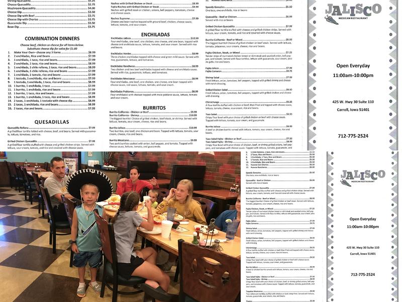 Jalisco Mexican Restaurant Menu