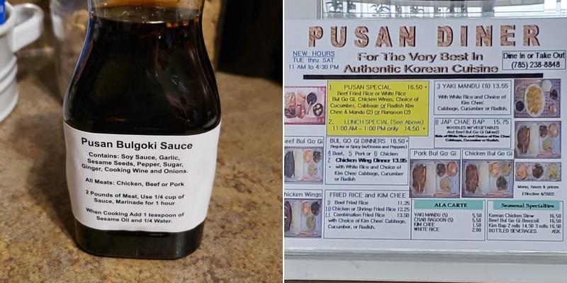 Pusan Diner Menu