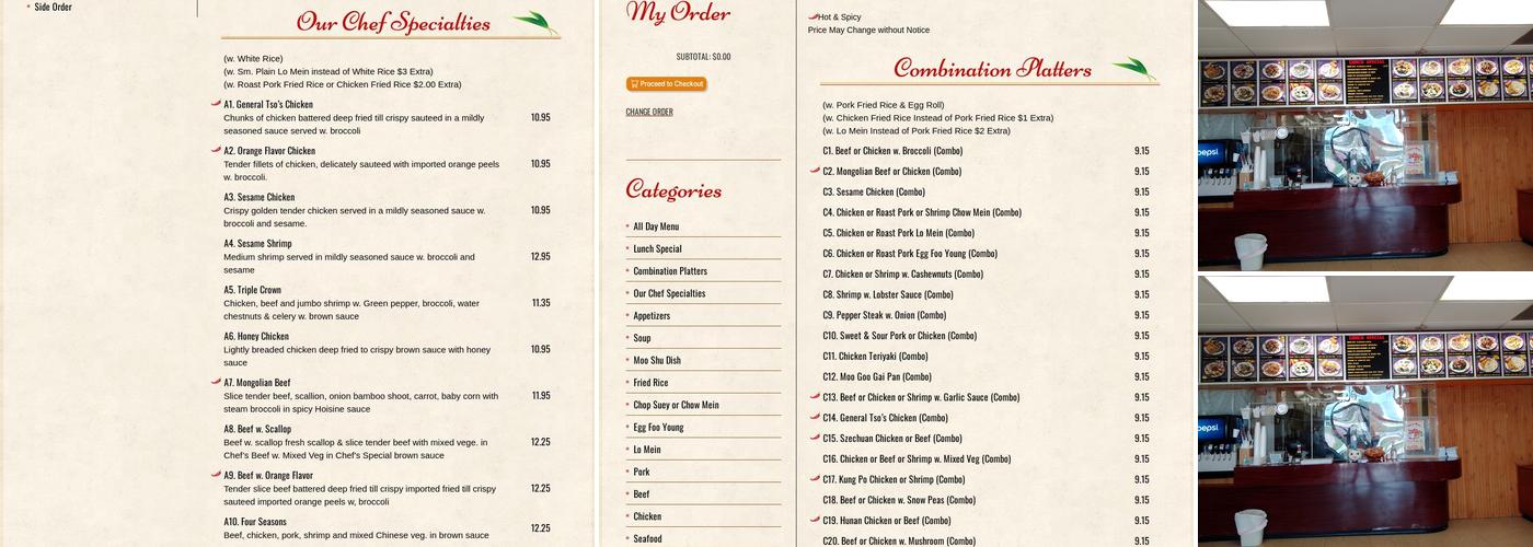 Great Wall Chinese Restaurant Menu