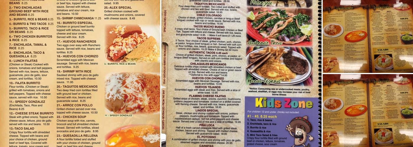 El Cerro Grande Menu