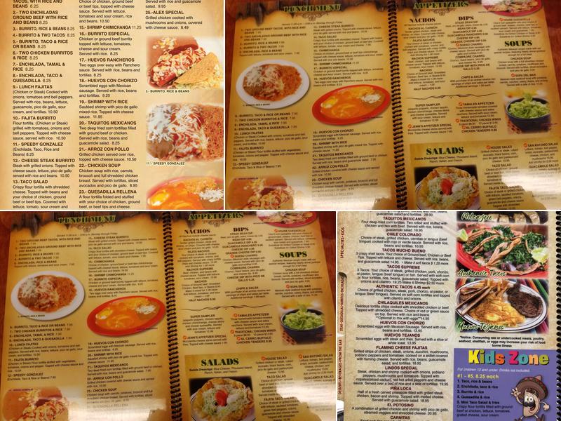 El Cerro Grande Menu