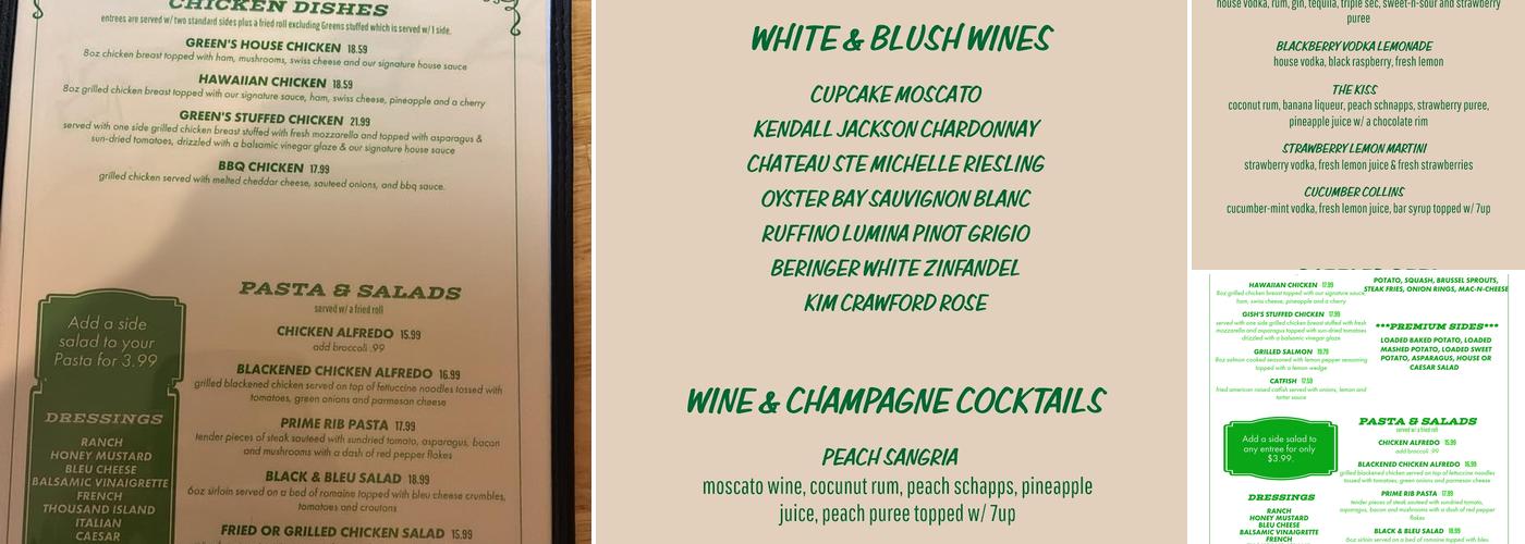 Green's of Madisonville, Ky Menu