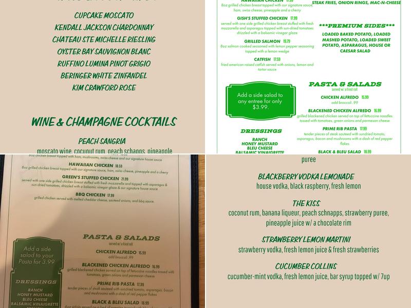 Green's of Madisonville, Ky Menu