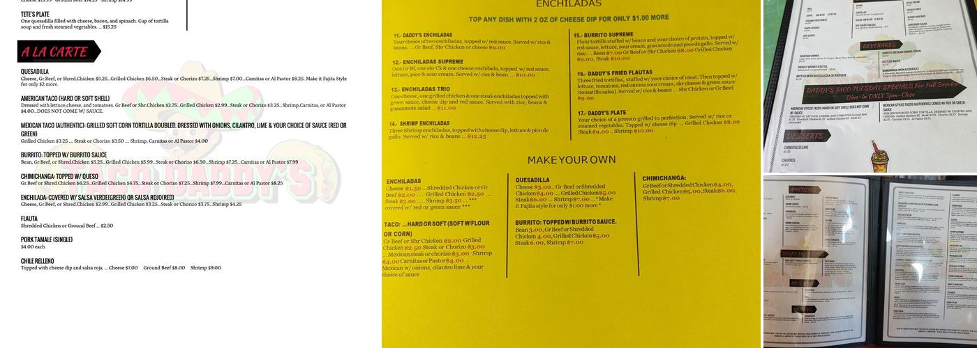 Taco Daddy's Menu