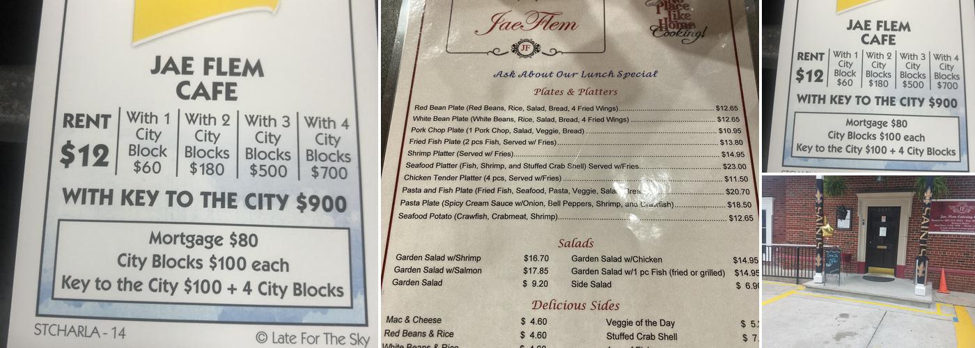 Jae Flem Cafe' Menu