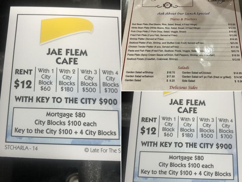 Jae Flem Cafe' Menu