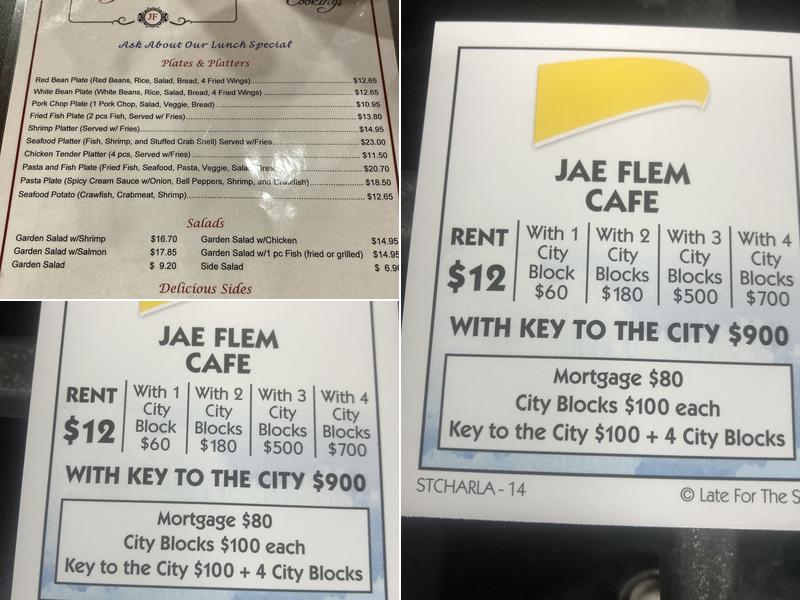 Jae Flem Cafe' Menu