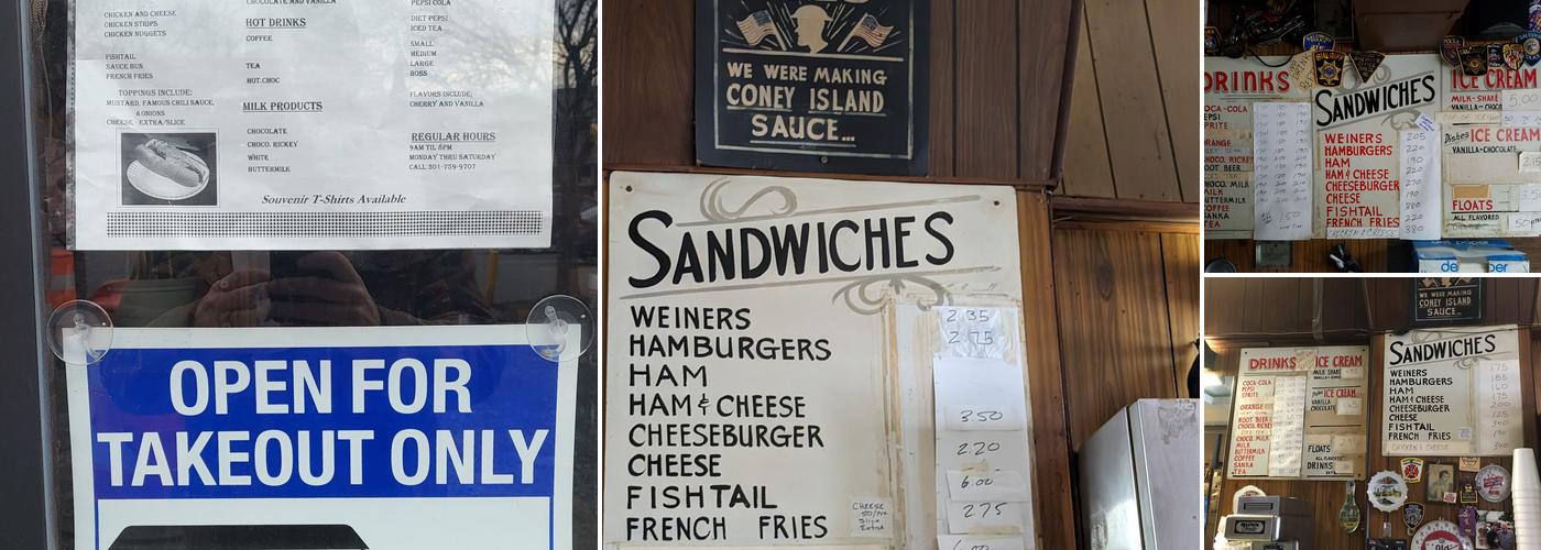 Curtis Famous Weiners Menu