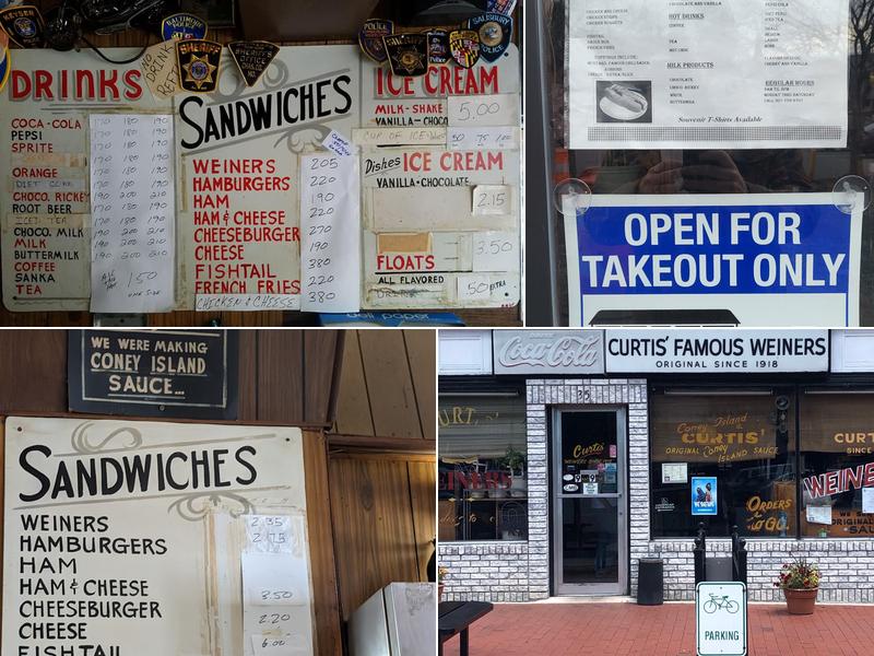 Curtis Famous Weiners Menu