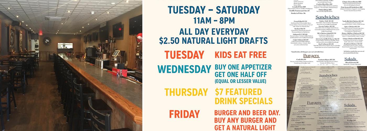 C3ntral Tavern Elkton MD Menu