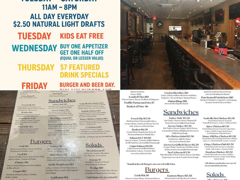 C3ntral Tavern Elkton MD Menu