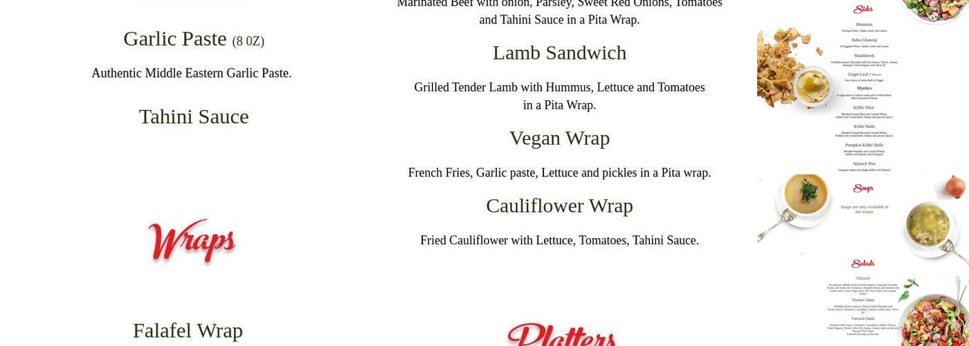 Thyme Menu