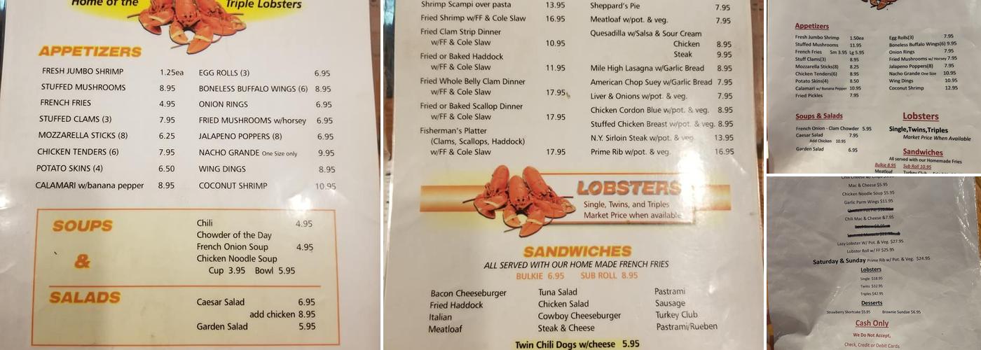 Wheelock inn Menu