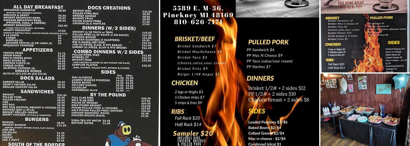 The Smoke Doctor Menu