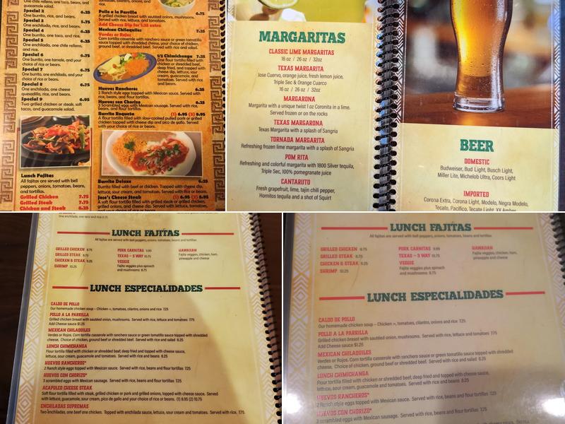 Jose's Menu