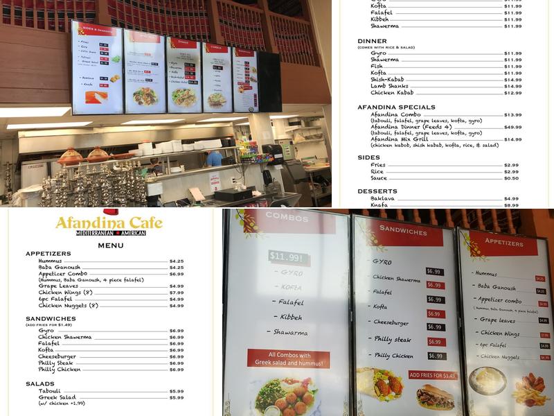 Afandina Cafe Menu