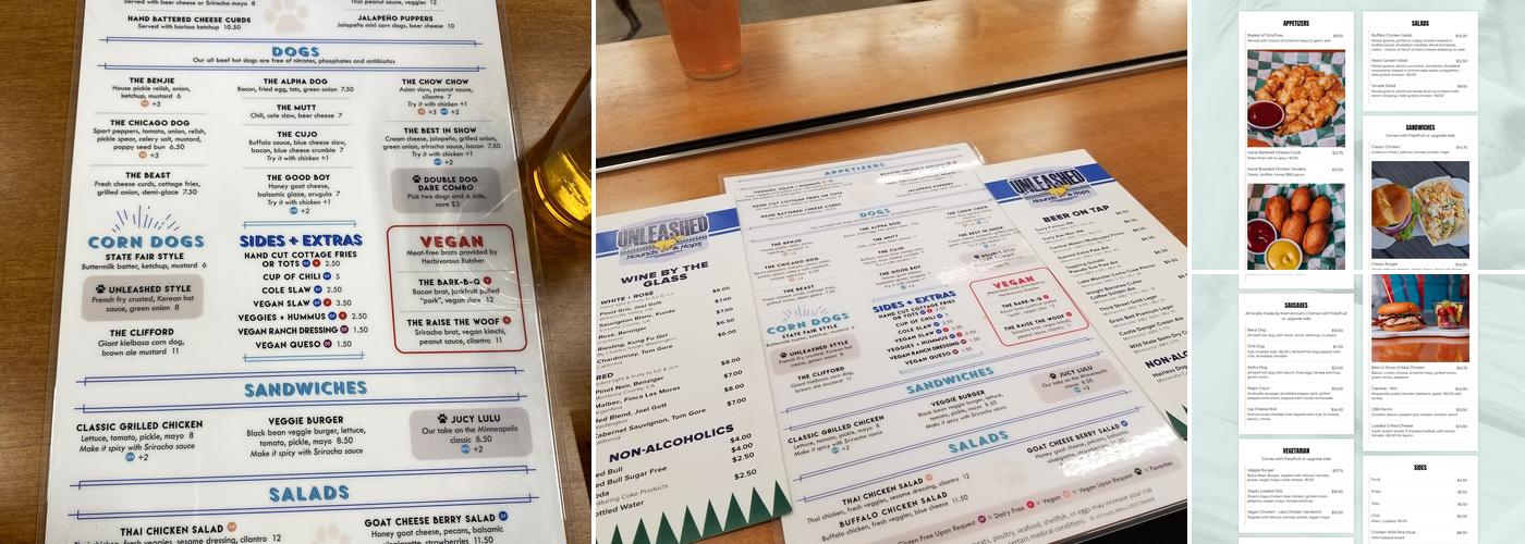 Unleashed Hounds and Hops Menu