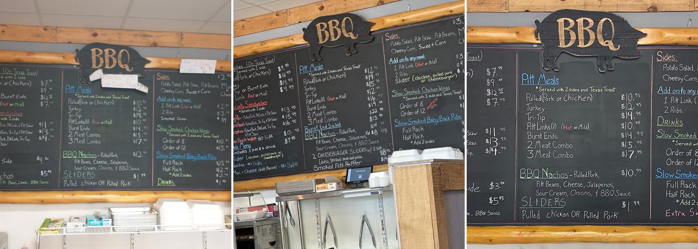 Pitts bbq Menu
