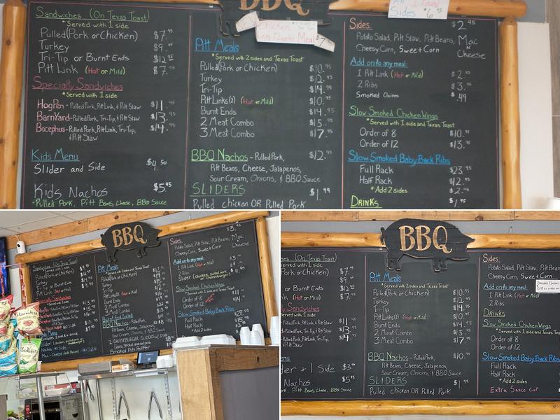 Pitts bbq Menu