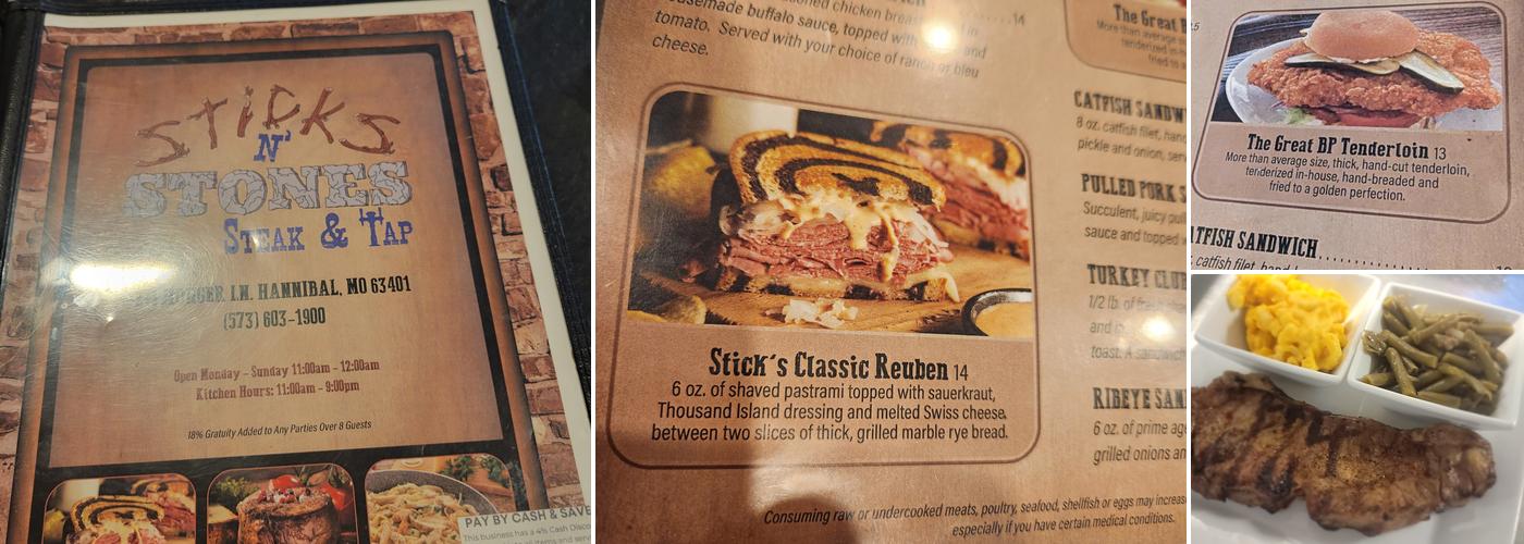 Sticks N Stones Steak & Tap Menu