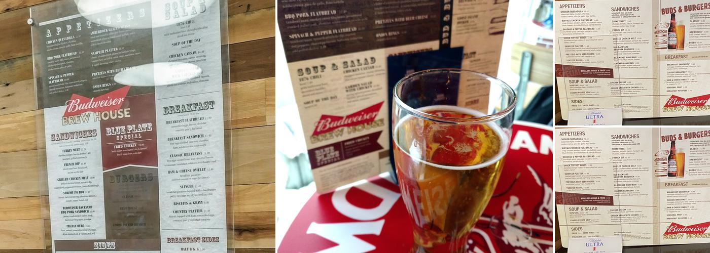 Budweiser Brewhouse Menu