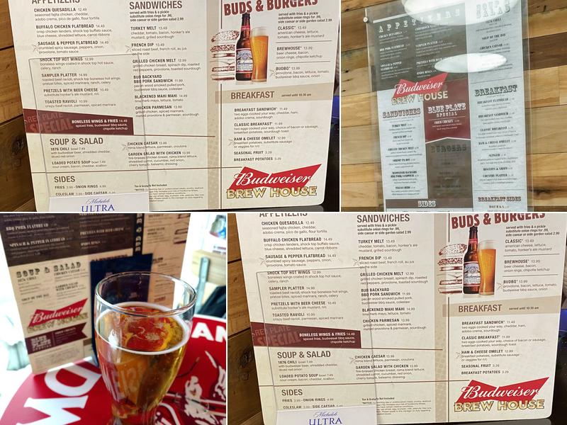 Budweiser Brewhouse Menu