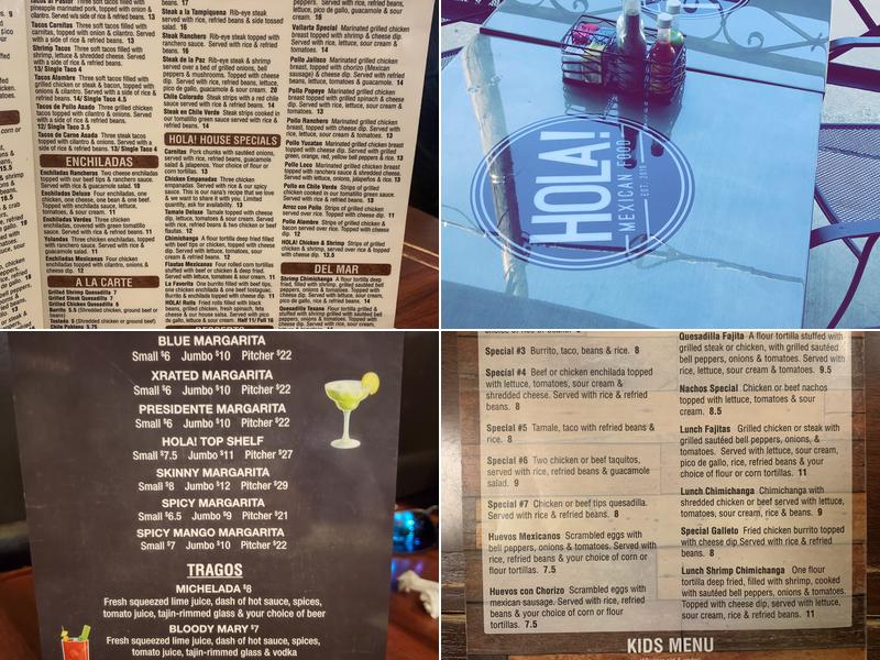 Hola! Mexican Food Menu
