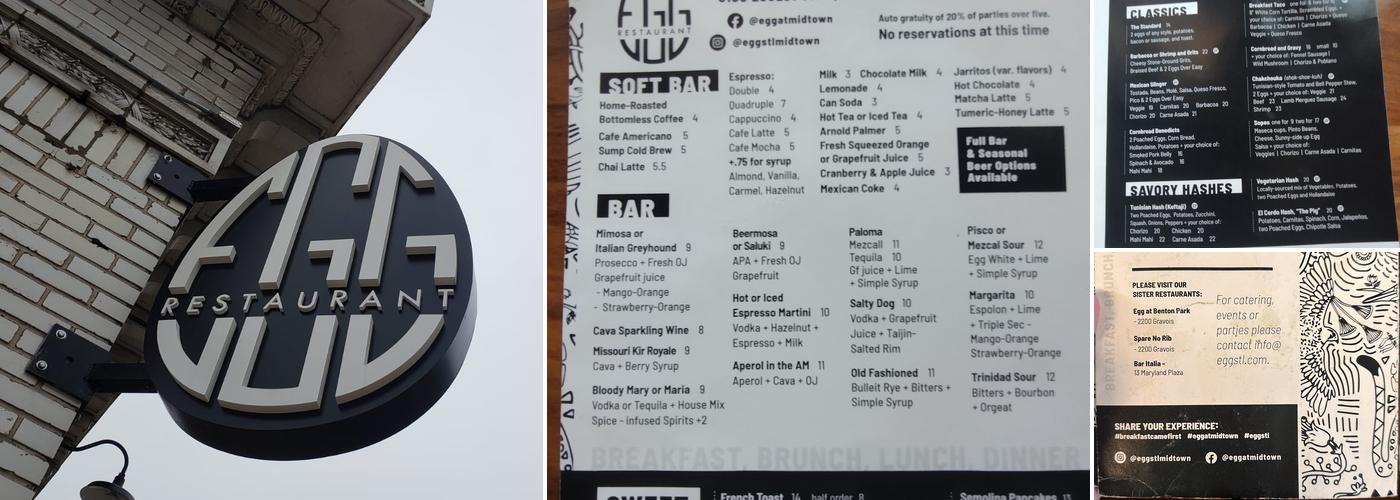 Egg@midtown Menu