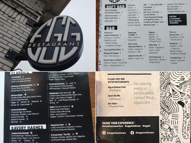 Egg@midtown Menu