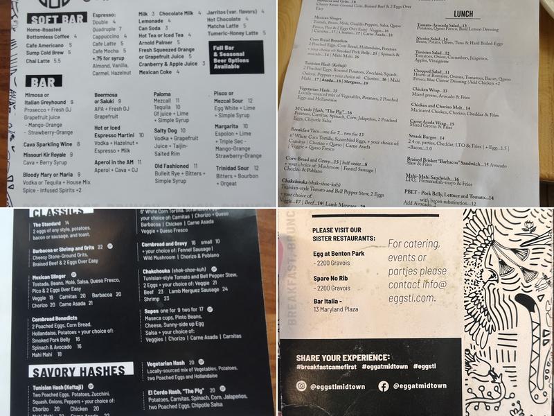 Egg@midtown Menu