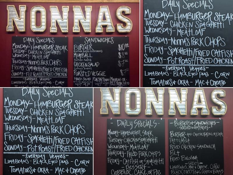 Nonna’s Cafe Menu