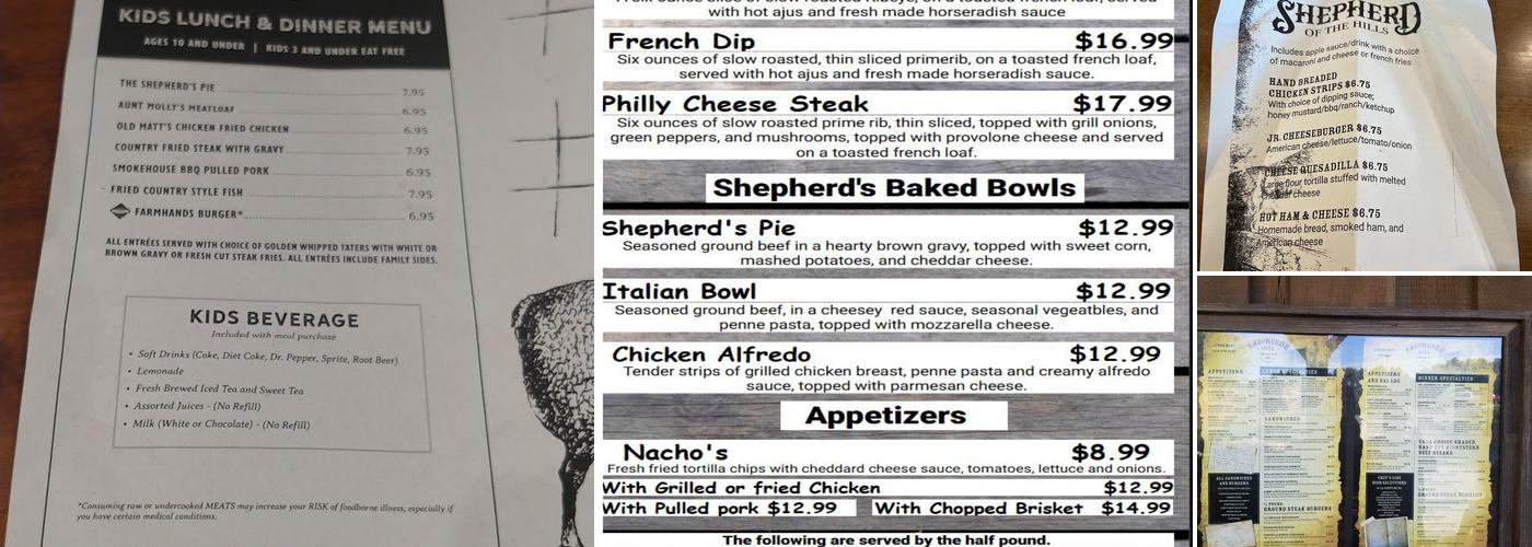 Shepherd’s Grill Menu