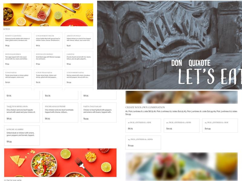 Don Quixote Mexican Grill Menu