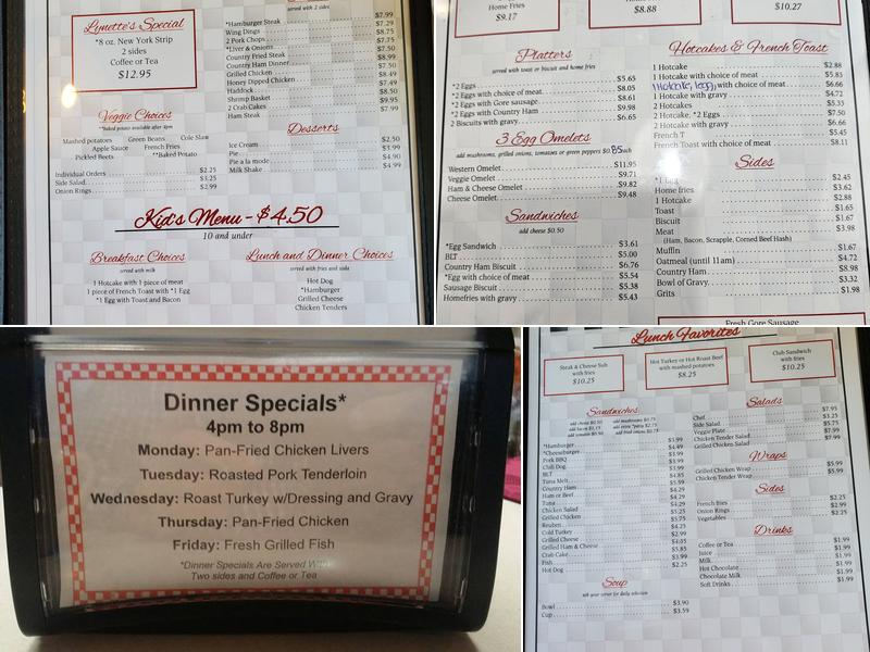 Lynette & Jerri's Diner Menu
