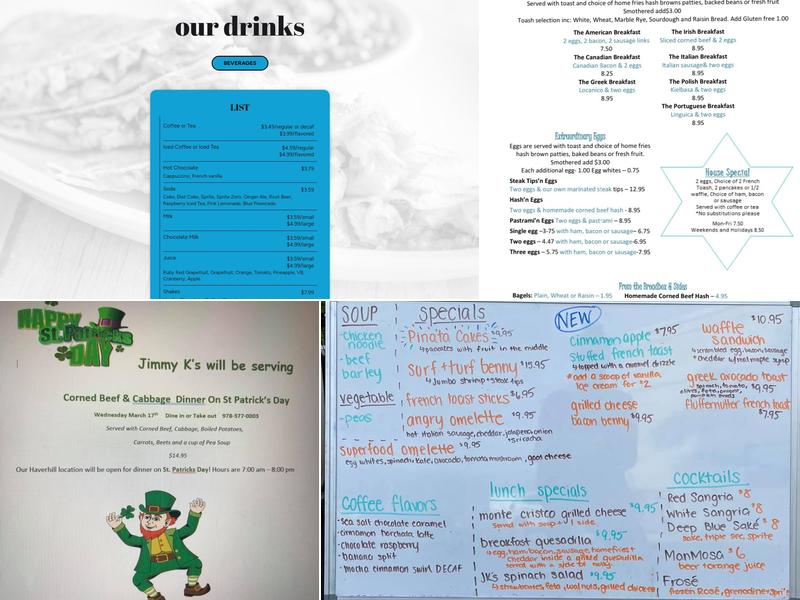 Jimmy K's Diner Menu
