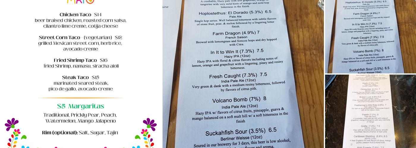 Sawbelly Brewing Menu