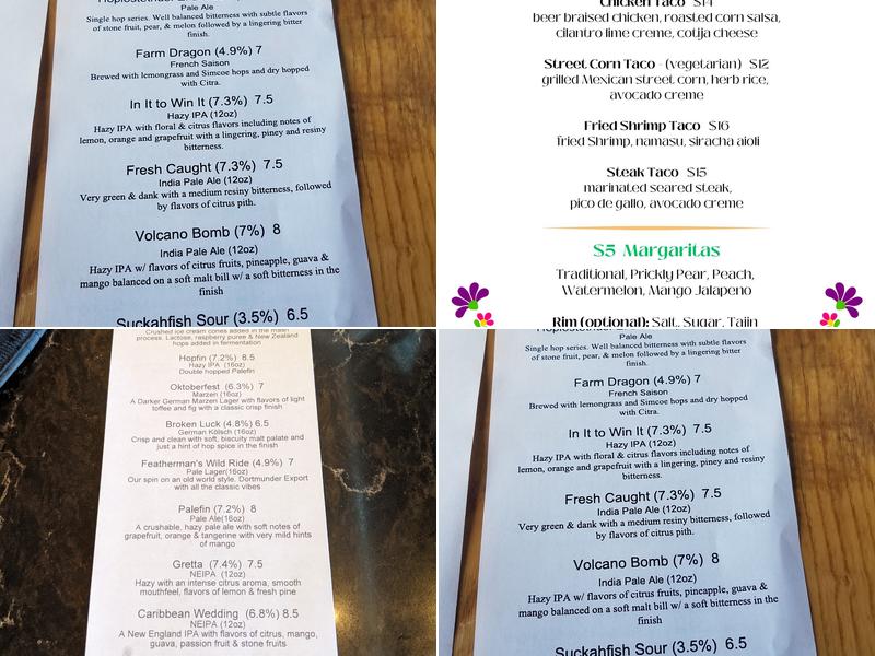 Sawbelly Brewing Menu