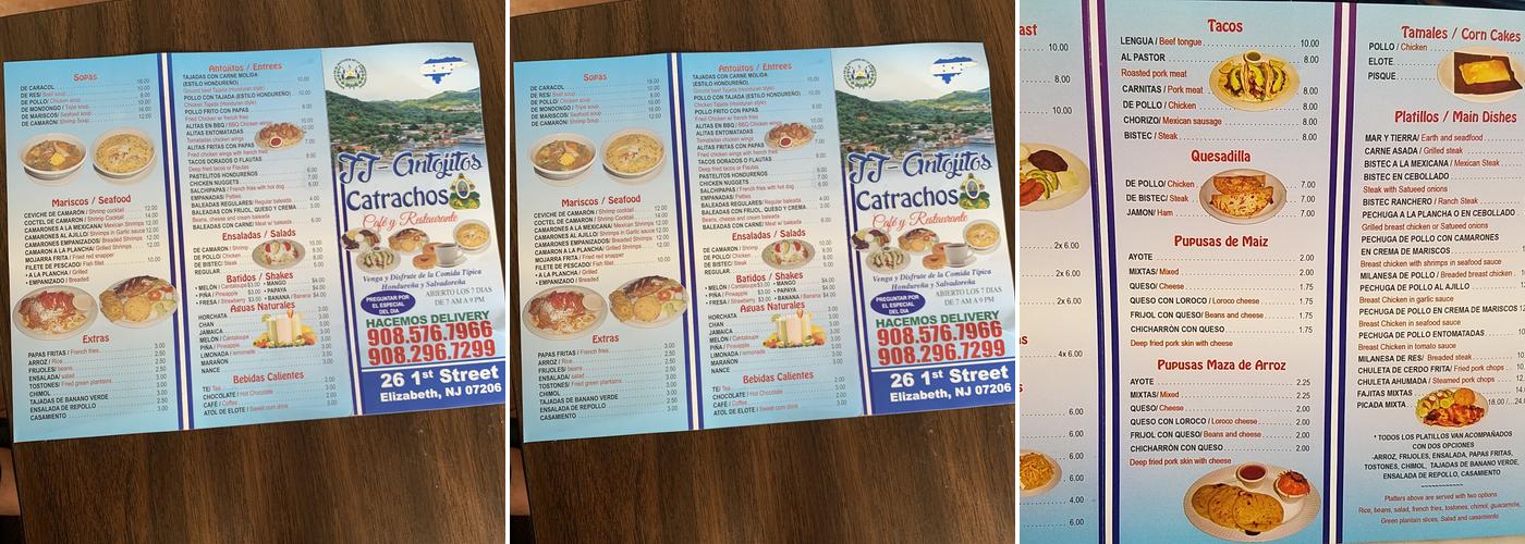 Antojitos Catrachos Menu