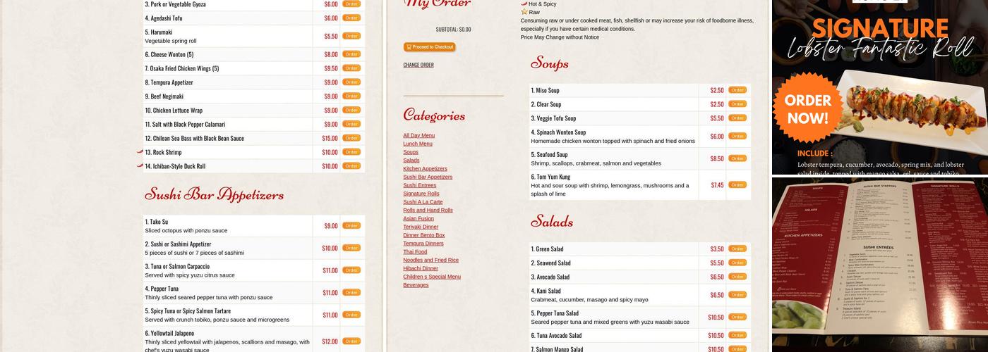 Kumo 27 Menu