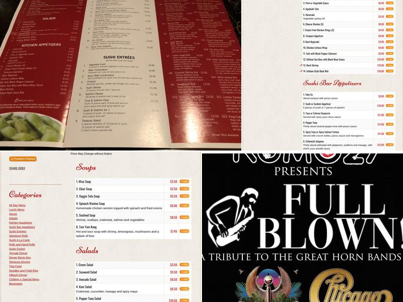 Kumo 27 Menu