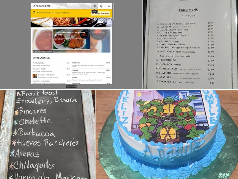 La Fogata Ideal Menu