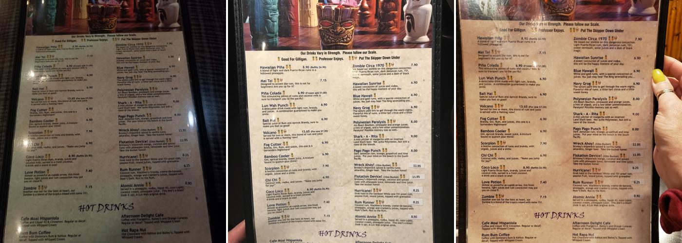 Lun Wah Restaurant & Tiki Bar Menu
