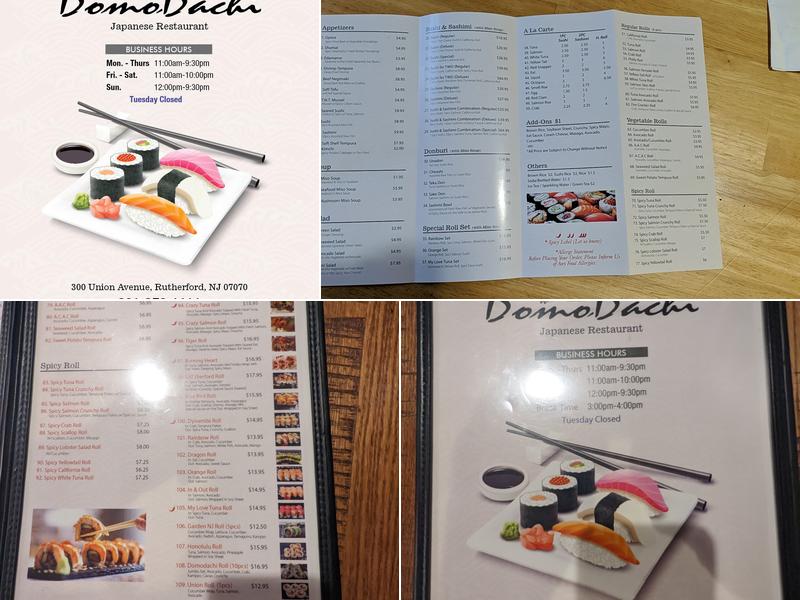 Domodachi Sushi Menu